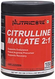 Nutricore CITRULLINE MALATE 2:1 – 200 gm, 100 servings (Unflavored)