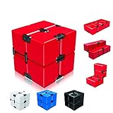 Ganowo Infinity Cube Fidget Toy for Kids and Adults, Fidget Cube Cool Mini Magic Cube for Stress and Anxiety Relief and Kill Time (Red)