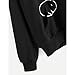 Ankola Womens Teen Girls Cute Cat Ear Hooded Sweatshirt Cat Print Pullover Hoodie (M, Black)