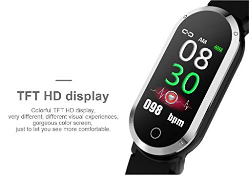 Kanzd T1 Men Women Blood Oxygen Blood Pressure Heart Rate Monitor Sports Smart Watch (Black)