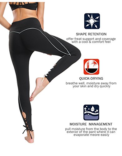 Dragon Fit Compression Yoga Pants Power Stretch Workout Leggings With High Waist Tummy Control, 10black Bandage, Large