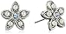 Downton Abbey Silver-Tone Simulated Pearl and Light Blue Crystal Flower Stud Earrings