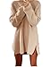 Xuan2Xuan3 Women Side Zipper Long Casual Loose Tunic Knit Pullover Sweater Dress Jumper