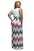 Linsery Women's Plus Size Scoop Neck Tank Top Chevron Zig Zag Stripe Maxi Dress