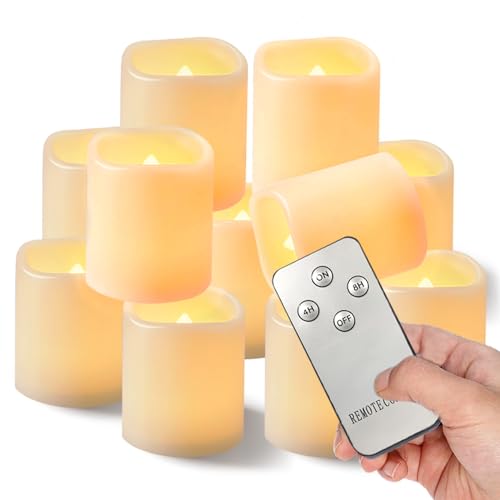 Homemory Timer Remote Control Flameless Votive Candles, 12Pack Long