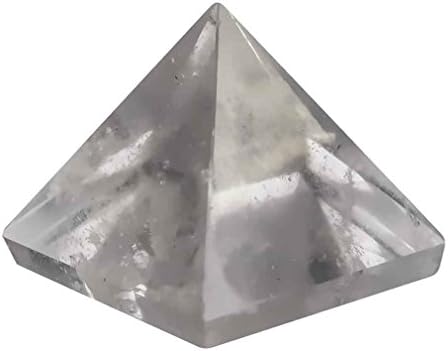 Quartz Pyramid Carved Stone Rock 1 1/2 Inch