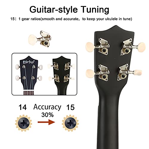 Everjoys Soprano Ukulele Beginner Pack21 Inch w/Free Online Lesson Gig