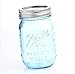 Set of 2 Vintage Blue 100th Anniversary Ball Pint Mason Jars with Lids