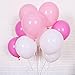 Girl Birthday Party Balloons 50 Count-Rose Red Pink Withe Latex Balloons and Confetti Balloons For Girls Birthday Bride Wedding Unicorn Party