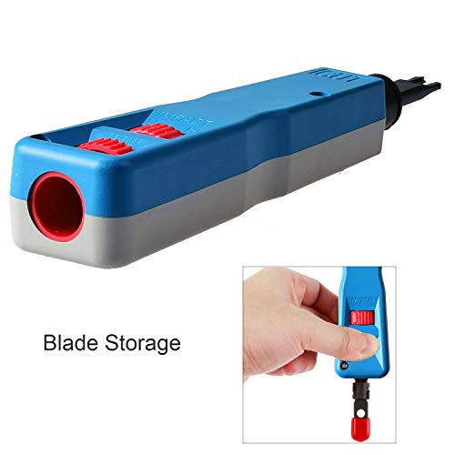 Hiija Punch Down Tool Kit With 110 & BK Blade, 5PCS Cat6 RJ45 Keystone Jack, Network Wire