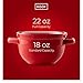 KooK Broil Safe Soup Bowls, French Onion Soup Crocks, Oven Safe Soup Mugs, Ceramic Bowls with Handles, for Rice, Dessert, Pasta, Dishwasher, Microwave, Set of 4, 18 oz (Red)