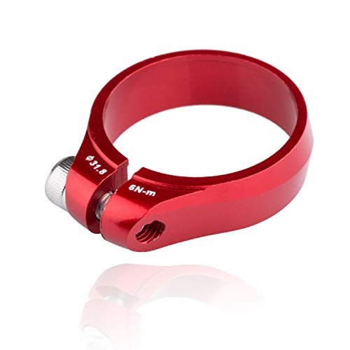 EASTERN POWER Seatpost Clamp, Bicycle 31.8mm Ultra-Light Seat Clamp, Anodized CNC Red Seat Post Clamp, Aluminum Alloy Seat Tube Lock Collar