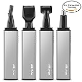 Nose Hair Trimmer for Men Women 4 in 1, Aikotoo Electric Nose Ear Eyebrow Facial Hair Trimmer Remover Scissors Shaver Trimmer Rechargeable for Men Women, Nose Hair Trimmer