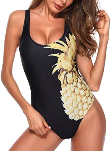 Pineapple Print one Piece Bandage Swimsuit Push-Up Pad Swimwear Beachwear Set costumi da bagno Donna