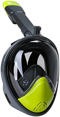 Snorkel Mask Full Face Easybreath Dry Snorkeling Mask 180° Panoramic Anti-Fog Anti-leak Go-Pro Compatible S/M