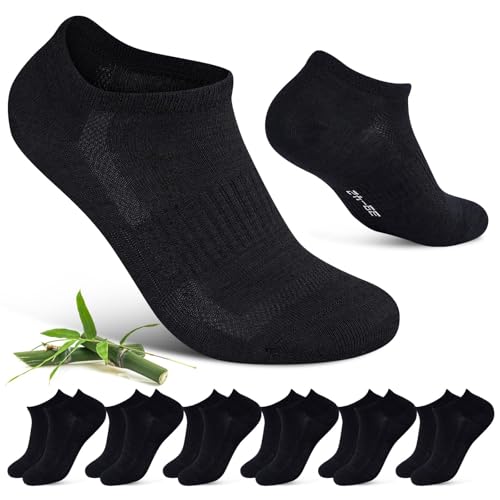Cirorld Mens Womens Bamboo Sports Socks Breathable Running Cotton Socks 6 Pairs