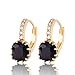 GULICX Gold Tone Black Crystal Dashing Captivating Rhinestone leverback Earring
