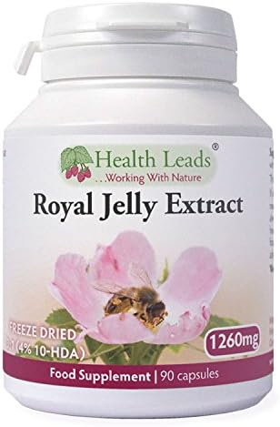 High Strength Royal Jelly Extract 3:1 (4% 10-HDA) 1260mg x 90 Capsules (100% Additive Free), 90 count (Pack of 1)