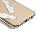 S7 Case,Galaxy S7 Case - Badalink Ultra Thin Anti-slip Soft TPU Case with Fancy Print Pattern Clear Transparent Cover for Samsung Galaxy S7 (2016) - White Feather