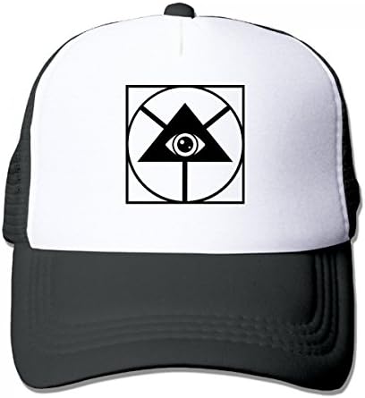 Allseeing Eye Mesh Trucker Hat Snapback Cool Baseball Caps For Kids one size-black