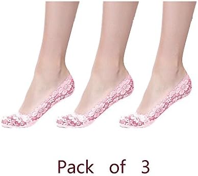 Womens No Show Socks Invisible socks of Lace bud silk stockings(Pack of 3)