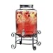Style Setter Main Street 210263-GB 3 Gallon Glass Beverage Drink Dispenser with Galvanized Lid & Metal Stand, 11x18, Clear