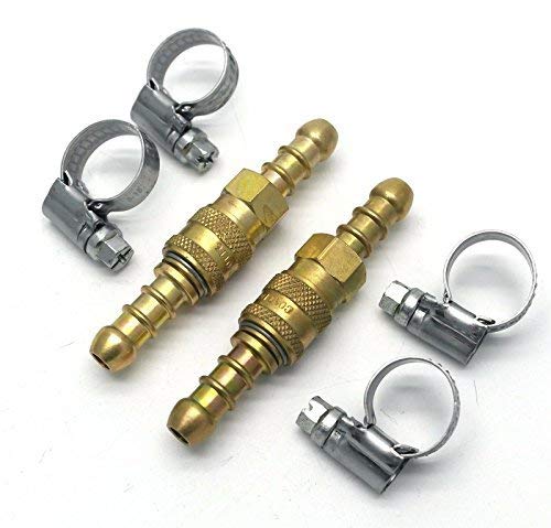 continental/1stserie 2 X Quick Release Fittings Coupling for 8mm propane/butane Hose + 4 Clips