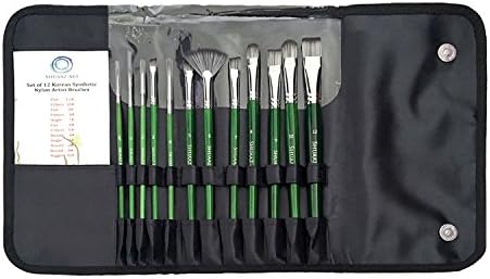 SALE! Whilst stock lasts. Exceptional 12x paint brushes. Use for Acrylic, watercolour, oil, face painting, gouache. Sizes 20-25cm - including free black carry case