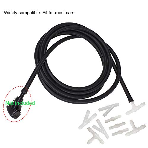 BUENNUS Universal Car Windshield Washer Hose Repair Kit 200cm/78.8inch Windshield Wiper Fluid Tube with 9 Pieces Hose White Connectors Wiper Fluid Hose Kit Connect Car Water Pump and Wiper Nozzles - Thumbnail 5