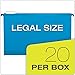 Pendaflex SureHook Reinforced Hanging Folders, Legal Size, Assorted Colors, 1/5 Cut, 20/BX (6153 1/5 Asst)
