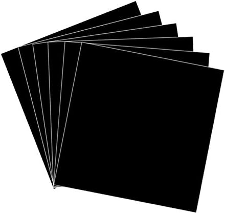 6 Sheets 12" x 12" Permanent Adhesive Backed Vinyl Sheets for Cricut and Other Craft Cutters - Black Glossy