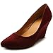 Ollio Women's Platform Shoe Multi Color Faux Suede Wedge Closed-Toe Party Pump