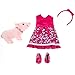 4pc Pink Flower Dress Doll Outfit w Piglet Plush - 18