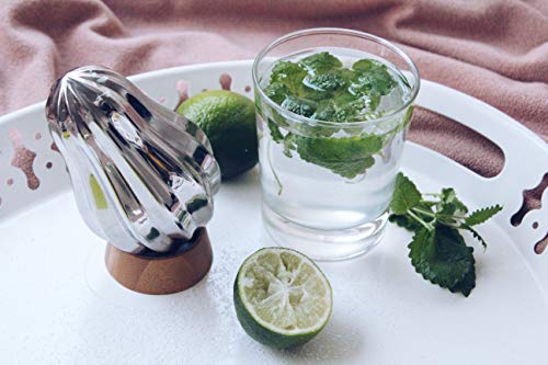 Magisso Bulb Citrus Reamer #70308 Stainless Steel with Bamboo Stand