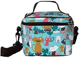 KIDOMATE Cool Cats Lunch Bag with Thermal Insulation (Square) - (Dimension-17x17x14 cm)