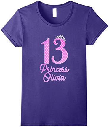Womens 13th birthday princess Olivia t shirt for teens girl gift XL Purple