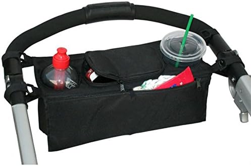 Honny Home Baby Pram Stroller Pushchair Safe Console Tray Cup Holder Organizer Hanging Bag Black