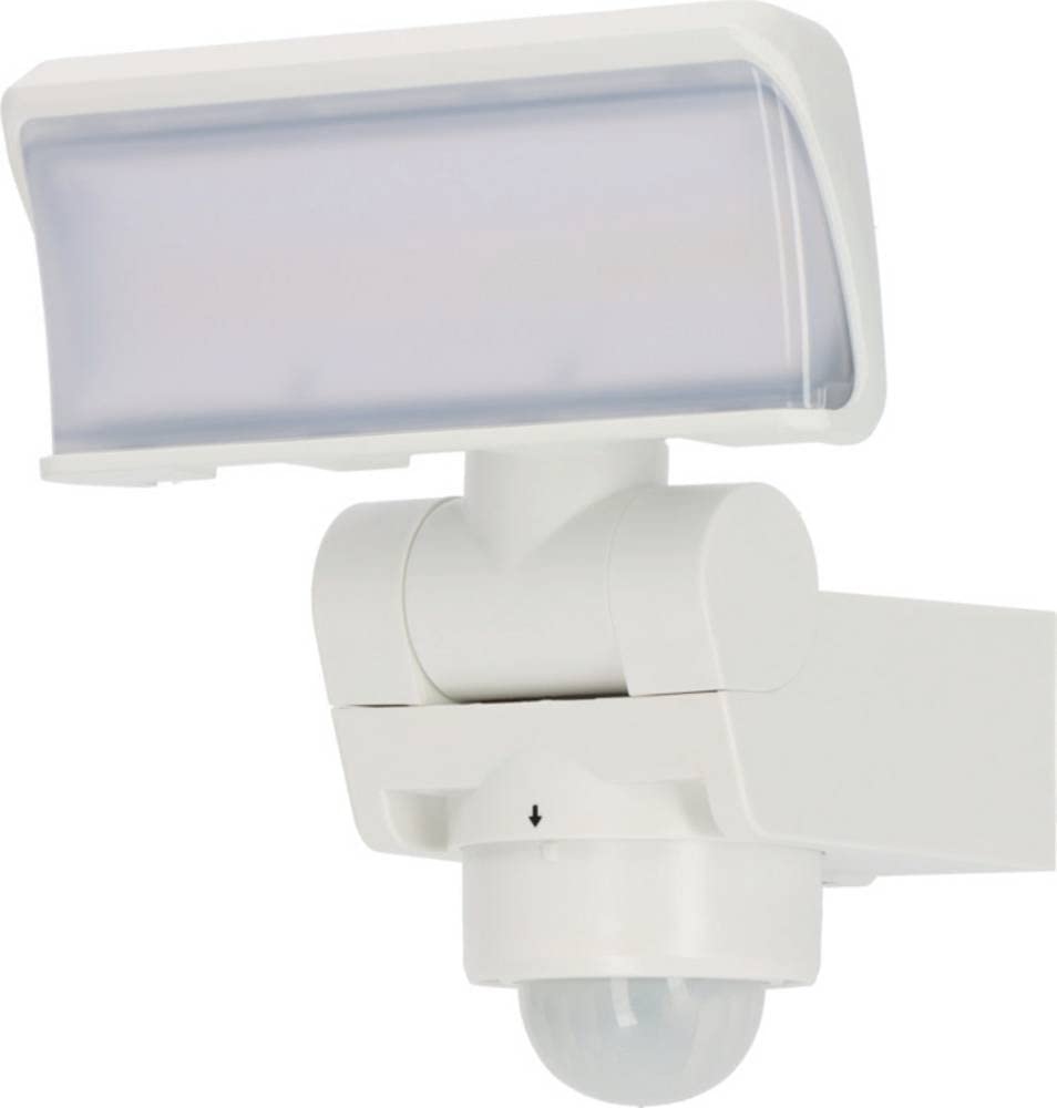 Brennenstuhl LED Security Light Outdoor with Motion Sensor WS 2050 WP (1680lm, IP44, 3000K, Warm White Light, 180° Angle of Detection with up to 10m Range, with Twilight Sensor) White