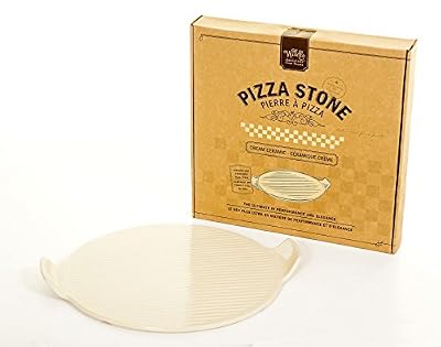 Divine Deli Ceramic Pizza Stone, 14.5" in Cream
