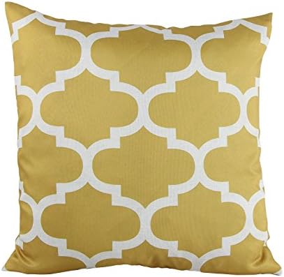 Dennis shop cvx88 (*) Quatrefoil Print Gold Cushion Decorative Throw Pillow Case Pillow Cover 18 X 18 Inch