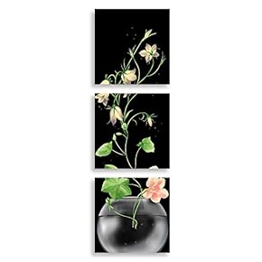 3 Panel Canvas Wall Art Flower in Black Background Home Wall Decorations for Bedroom Living Room Paintings Canvas Prints Framed - 12"x12"x3 Panels
