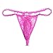 YiZYiF Men's Flower Pattern Lace Thong Underwear Bikini Panties (X-Large, Rose)