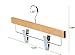 TOPIA HANGER Pants Hangers, Luxury Natural Wooden Skirts Hangers with 2 Big Premium Metal Clips and 360° Swivel Anti-Rust Flat Hook, 20 Pack Boutique Hanger for Skirts, Trousers, Jeans, Slacks, CT03N
