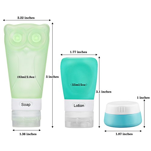 Leak Proof Travel Bottles Set 4 Refillable TSA Approved Silicone