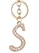 AlphaAcc Keychain for Women Purse Charms for Handbags Crystal Alphabet Initial Letter Pendant with Key Ring,Letter S