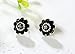 6 Pairs/Set Multicolor Round Flower Rhinestone Resin Rainbow Fashion Bar Stud Earring (Silver)
