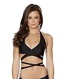 J. Valentine Women's Wrap Tie Halter, Black, One Size