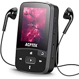 16GB Clip MP3 Player with Bluetooth 4.0, AGPTEK A50S Lossless Sound Music Player with Armband for Sports, Supports FM Radio Voice Recording &amp; 128GB Expanding, Black