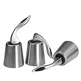 Set of 3 ProCIV Red Wine Bottle Stopper Stainless Steel Vacuum Sealed Bottle Plug Keep Wine Fresh