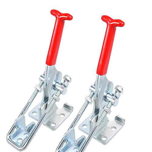 Linseray 2pcs 431 Hand Tools Toggle Clamps Quick Pull Hook Bolt Lock Metal Hold Down Latch-Action Toggle Clamp 701 lbs Capacity